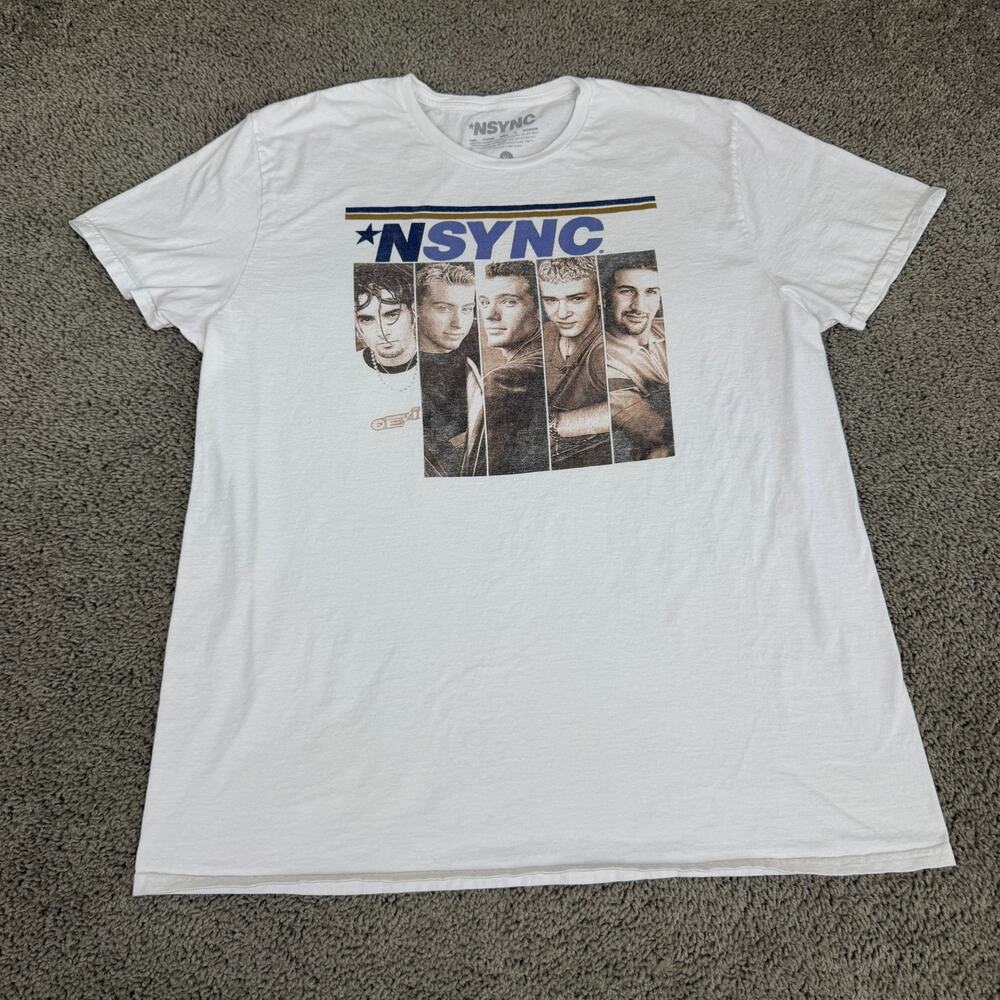 Nsync Shirt Mens Extra Large Black Cropped Justin Lance Band Cast Short Sleeve